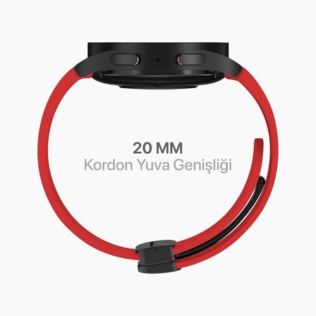 Galaxy Watch için 7/6/5/4/FE Serisi (40mm/44mm) Watch 6/4 Classic (43mm/42mm) Watch 5 Pro 45mm İçin Katlanabilir Manyetik Tokalı 20mm Kavisli Spor Silikon Kordon (Koyu Yeşil)