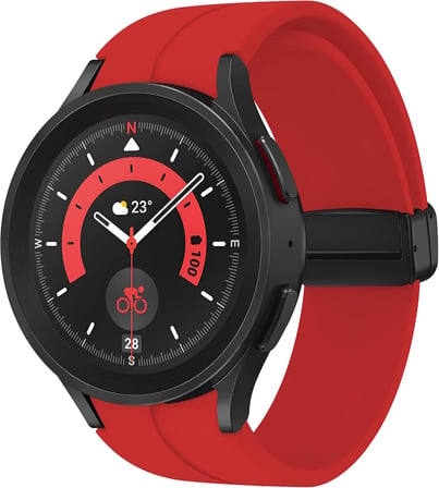Galaxy Watch için 7/6/5/4/FE Serisi (40mm/44mm) Watch 6/4 Classic (43mm/42mm) Watch 5 Pro 45mm İçin Katlanabilir Manyetik Tokalı 20mm Kavisli Spor Silikon Kordon (Gri)