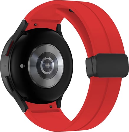 Galaxy Watch için 7/6/5/4/FE Serisi (40mm/44mm) Watch 6/4 Classic (43mm/42mm) Watch 5 Pro 45mm İçin Katlanabilir Manyetik Tokalı 20mm Kavisli Spor Silikon Kordon (Gri)