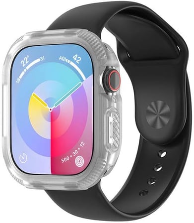 Apple ile uyumlu Watch 10 46mm Silikon TPU Kasa Koruyucu Watch Gard 17 Şeffaf