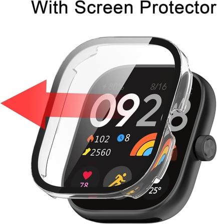 Xiaomi Redmi Watch 5 ile uyumlu Kılıf Ekranı Tam Kapatan Silikon Yapılı Ekran Koruma Redmi Watch 5 ile uyumlu Ekran Koruyucu (Şeffaf)