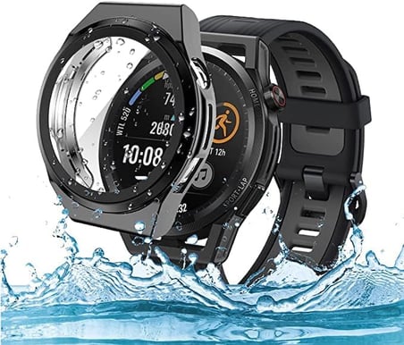 Huawei Watch GT Runner ile uyumlu Watch Gard 02 Ekran Koruyucu Siyah