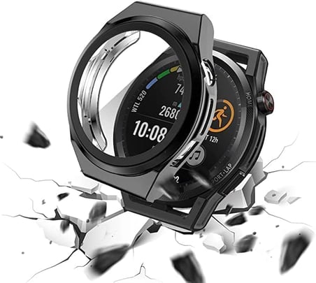 Huawei Watch GT Runner ile uyumlu Watch Gard 02 Ekran Koruyucu Siyah