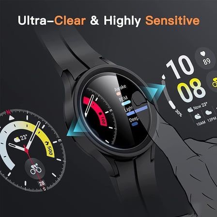 Samsung Galaxy Watch 8 ile uyumlu PMMA Pet Dungeon Armor Saat Ekran Koruyucu Galaxy Watch 8 Ekran Koruma Siyah (Siyah, Galaxy Watch 8 44mm)