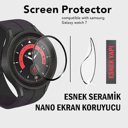 Samsung Galaxy Watch 8 ile uyumlu PMMA Pet Dungeon Armor Saat Ekran Koruyucu Galaxy Watch 8 Ekran Koruma Siyah (Siyah, Galaxy Watch 8 44mm)