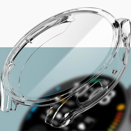 Samsung Galaxy Watch 6 ile Uyumlu 44mm Tam Kapatan Çerceve 44mm Önü Kapalı Tasarım Silikon Kılıf Çerçeve Darbe ve çiziklere Karşı Koruma (Siyah)