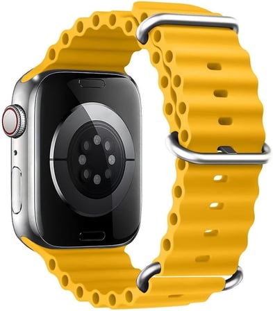 Apple Watch Series 8 41mm için Kordon Aqua Belt Sarı [Watch Series 8 41mm ile Uyumlu Kordon - Sarı]