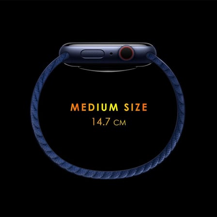 Apple Watch Series 7 45mm için Kordon, (Medium Size, 147mm) Knitted Fabric Single Loop Beyaz [Watch Series 7 45mm ile Uyumlu Kordon - Beyaz]