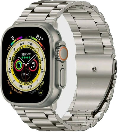 Watch Ultra 49mm İle Uyumlu KRD, 93 Metal Zore Kordon, Titanyum