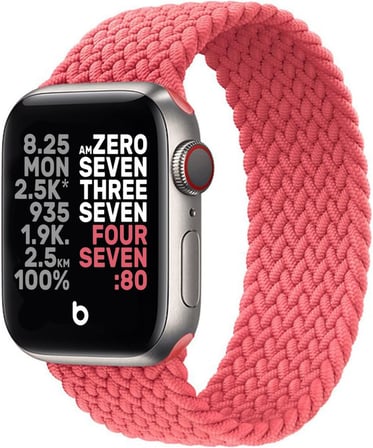 Tüm Apple Watch Serileri ile Uyumlu Yumuşak ve Kullanışlı Solo Loop Esnek Örgü Kordon