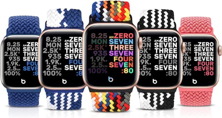 Tüm Apple Watch Serileri ile Uyumlu Yumuşak ve Kullanışlı Solo Loop Esnek Örgü Kordon