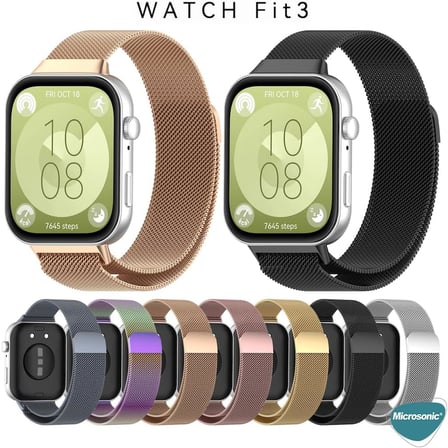 Huawei Watch Fit 5 için Kordon Milanese Loop Siyah [Watch Fit 5 ile Uyumlu Kordon - Siyah]