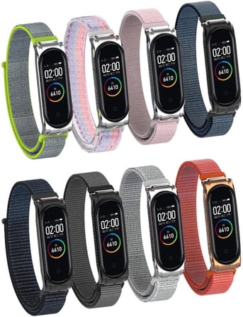 Xiaomi Mi Band 6 ile uyumlu Saat Kayışı Hasır Örme Metal çerçeveli Xiaomi Mi Band ile uyumlu Şık Tasarım Hasır Kordon Kayış Kayış Siyah