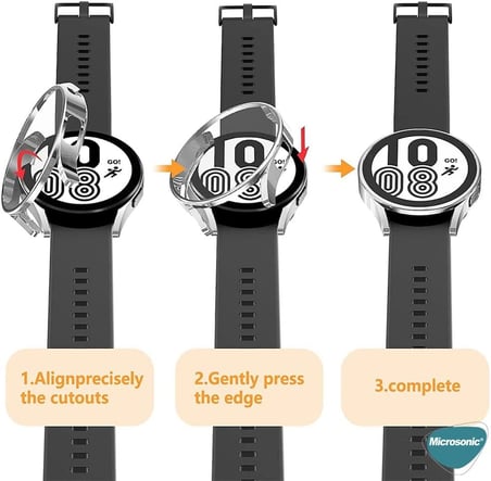 Samsung Galaxy Watch 4 44mm için Kılıf 360 Full Round Soft Silicone Rose Gold [Galaxy Watch 4 44mm ile Uyumlu Kılıf - Rose Gold]