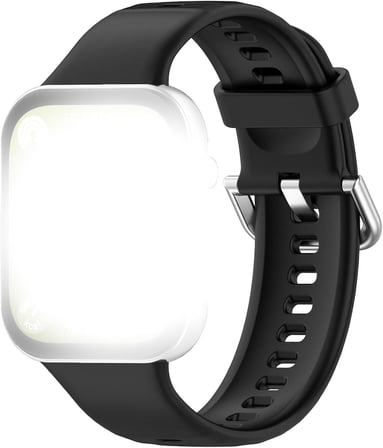 Huawei Watch Fit 3 ile uyumlu Saat Kayışı Ent Kaliteli Huawei Watch Fit 3 ile uyumlu Spor Saat Kontrast Renkli Lagniappe Silikon Kordon (Siyah)