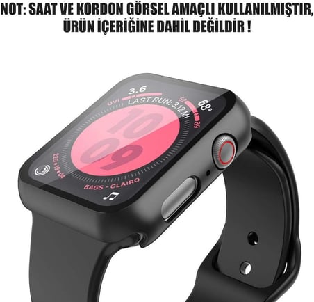 Apple Watch Series 6 44mm için Kılıf Matte Premium Slim WatchBand Siyah [Watch Series 6 44mm ile Uyumlu Kılıf - Siyah]