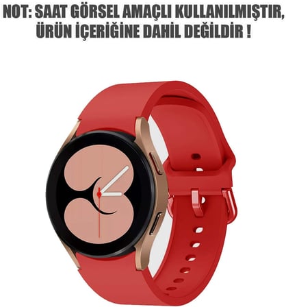 Samsung Galaxy Watch 4 Classic 46mm Kordon Solid Silicone Band Kırmızı
