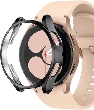 Samsung Galaxy Watch 4 40mm için Kılıf 360 Full Round Soft Silicone Siyah [Galaxy Watch 4 40mm ile Uyumlu Kılıf - Siyah]