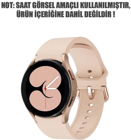 Samsung Galaxy Watch 5 44mm Kordon Solid Silicone Band Pembe
