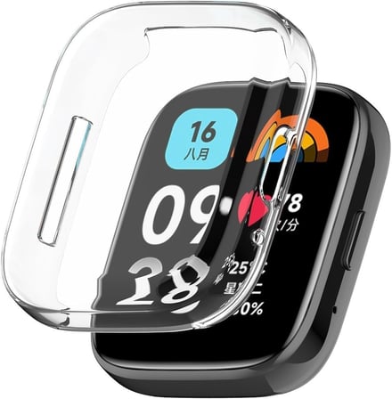 Xiaomi Redmi Watch 3 Active ile uyumlu Silikon Kasa Ekran Koruyucu 360 Şeffaf Tam Kapatan Çerceve PC Kasa Koruma Gard Çerçeve Şeffaf