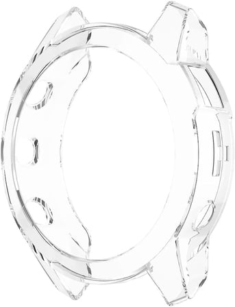 Garmin Fenix 6 Pro Solar Titanium için Kılıf 360 Full Round Soft Silicone Şeffaf [Fenix 6 Pro Solar Titanium ile Uyumlu Kılıf - Şeffaf]