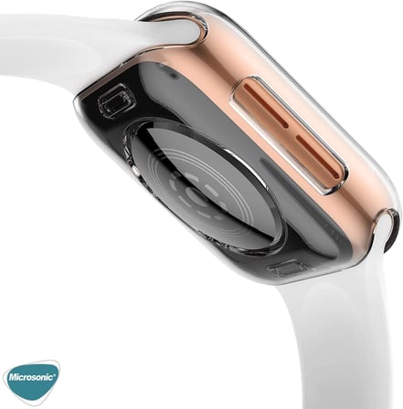Apple Watch Series 10 42mm Kılıf 360 Full Round Soft Silicone Şeffaf [Watch Series 10 42mm ile Uyumlu Kılıf - Şeffaf]