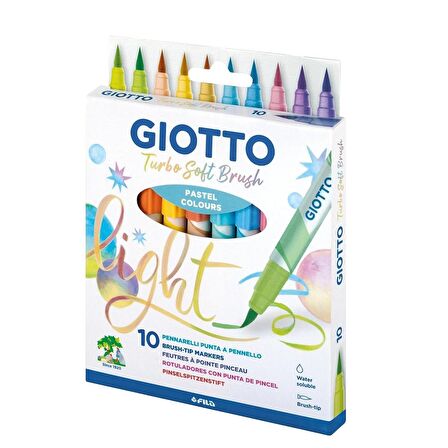 Giotto Turbo Soft Brush Marker Fırça Uçlu Kalem Pastel 10 Renk (FT426900)