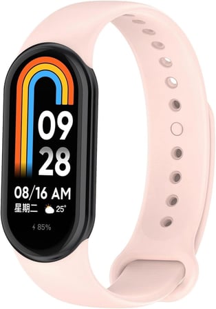 Xiaomi Mi Band 8 için Silikon Kordon Pudra [Mi Band 8 ile Uyumlu Kordon - Pudra]