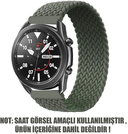 Huawei Watch GT 3 Pro 46mm Titanyum Kordon, (Medium Size, 155mm) Braided Solo Loop Band (Huawei Watch GT3 Pro 46mm Titanyum ile Uyumlu Kordon, Akıllı Saat Kayışı)