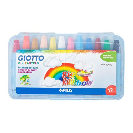 Giotto Big Rainbow - Plastik Kutulu Yağlı Pastel Boya 12 Renk – 295100