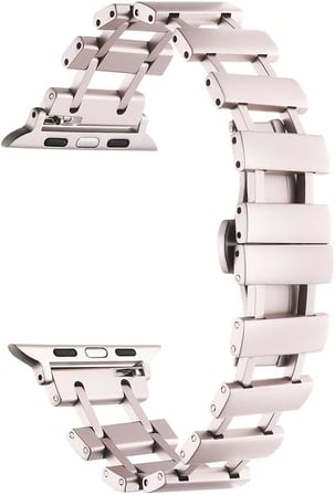 Apple İle Uyumlu Watch 38mm/40mm KRD-96 Metal Kordon Starlight