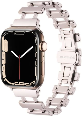 Apple İle Uyumlu Watch 38mm/40mm KRD-96 Metal Kordon Starlight