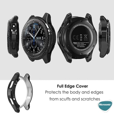 Samsung Galaxy Watch 4 Classic 46mm için Kılıf 360 Full Round Soft Silicone Gümüş [Galaxy Watch 4 Classic 46mm ile Uyumlu Kılıf - Gümüş]