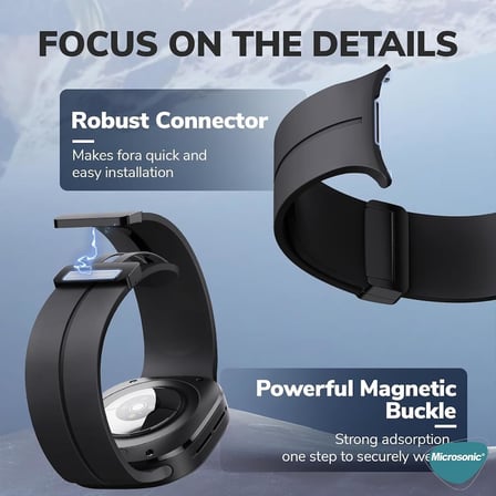Samsung Galaxy Watch 8 40mm için Kordon Ribbon Line Siyah [Galaxy Watch 8 40mm ile Uyumlu Kordon - Siyah]