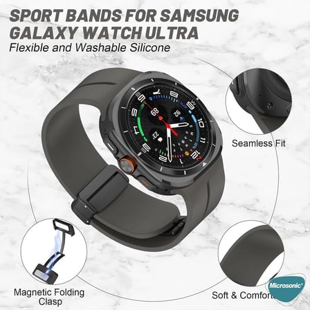 Samsung Galaxy Watch 8 40mm için Kordon Ribbon Line Siyah [Galaxy Watch 8 40mm ile Uyumlu Kordon - Siyah]