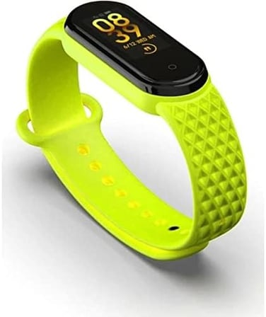 Mi Band 6 İle Uyumlu Elmas Desenli PRM Diamond Kayış (Fıstık yeşil)