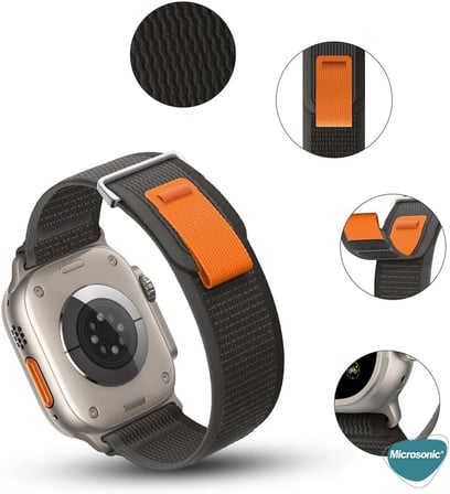 Apple Watch Ultra için Kordon Hike Spiral Siyah [Watch Ultra ile Uyumlu Kordon - Siyah]