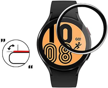 Samsung Galaxy Watch 5 45mm Uyumlu Akıllı Saat için Tam Kaplayan PMMA Ekran Koruyucu Cam (Siyah, Samsung Galaxy Watch 5 45mm)