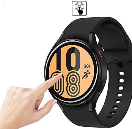 Samsung Galaxy Watch 5 45mm Uyumlu Akıllı Saat için Tam Kaplayan PMMA Ekran Koruyucu Cam (Siyah, Samsung Galaxy Watch 5 45mm)