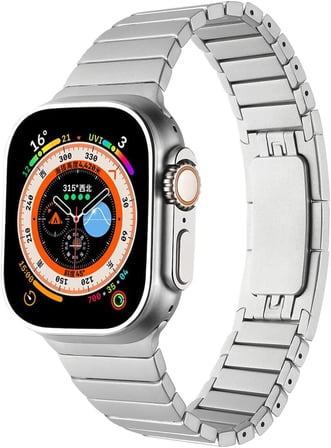 Apple İle Uyumlu Watch 38mm/40mm KRD-35 Metal Kordon Gümüş