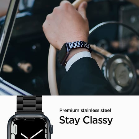 Apple Watch 42mm Seri 12/11/10 ile Uyumlu Kordon Kayış Band Modern Fit Black - AMP04803