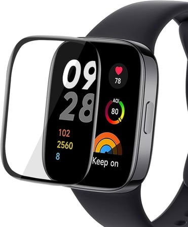 Xiaomi Redmi Watch 3 Tam Kaplayan Nano Cam Ekran Koruyucu Siyah [Redmi Watch 3 ile Uyumlu Ekran Koruyucu]