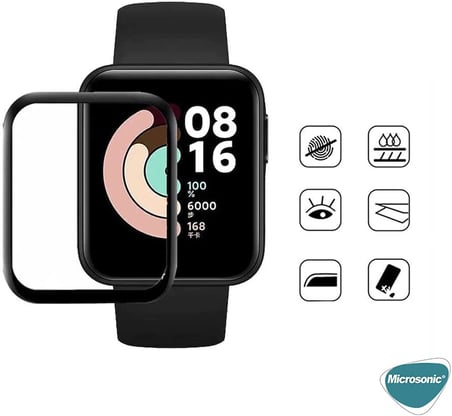 Xiaomi Redmi Watch 3 Tam Kaplayan Nano Cam Ekran Koruyucu Siyah [Redmi Watch 3 ile Uyumlu Ekran Koruyucu]