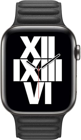 Apple Watch Series 9 45mm için Kordon Leather Link Band Siyah [Watch Series 9 45mm ile Uyumlu Kordon - Siyah]