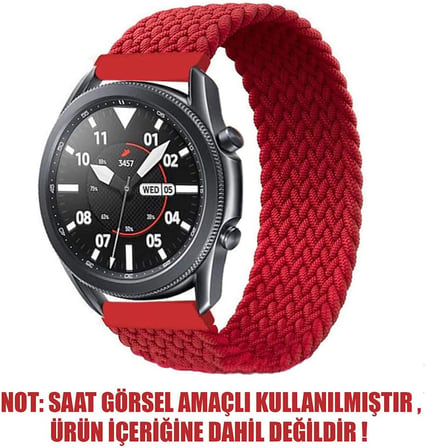 Garmin Venu 3 için Kordon, (Medium Size, 155mm) Braided Solo Loop Band [Venu 3 ile Uyumlu Kordon - Kırmızı]