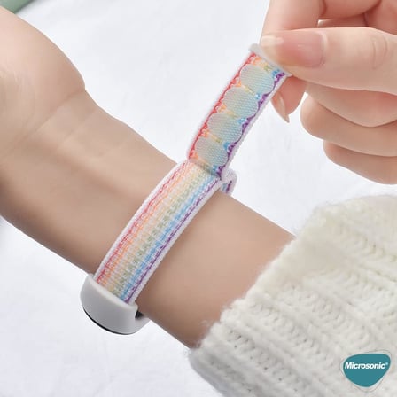 Xiaomi Mi Band 8 için Hasırlı Kordon Woven Sport Loop Gri [Mi Band 8 ile Uyumlu Kordon - Gri]