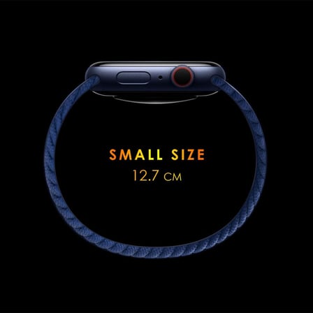 Apple Watch SE 44mm için Kordon, (Large Size, 160mm) Knitted Fabric Single Loop Mavi [Watch SE 44mm ile Uyumlu Kordon - Mavi]