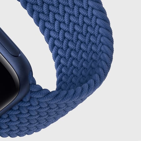 Apple Watch SE 44mm için Kordon, (Large Size, 160mm) Knitted Fabric Single Loop Mavi [Watch SE 44mm ile Uyumlu Kordon - Mavi]