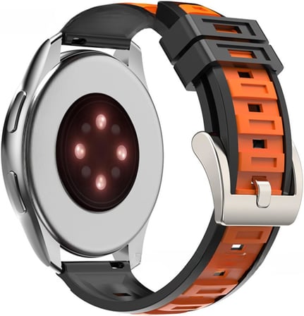 22mm Huawei Watch GT6/GT6 Pro/GT5/GT5 Pro/GT4/Watch 4 Pro/GT3/GT3 Pro/GT2/GT2 Pro 46mm Uyumlu Premium Çift Renkli Yumuşak Silikon Spor Kordon - Esnek, Su Geçirmez