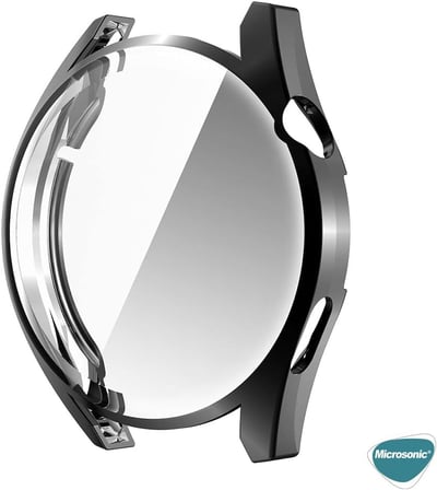 Huawei Watch GT3 46mm için Kılıf 360 Full Round Soft Silicone Siyah [Watch GT3 46mm ile Uyumlu Kılıf - Siyah]